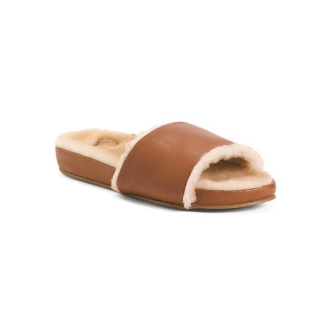 NWT BEEK Gallito Mas Shearling Cozy Leather Slide Sandals