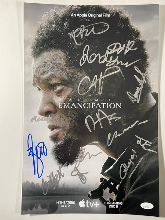 Emancipation Cast Signed By 14 11x17 Movie Poster Autographed Will Smith JSA LOA