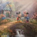 Last chance Thomas kinkade Mickey and Minnie Sweetheart bridge canvas 14x11
