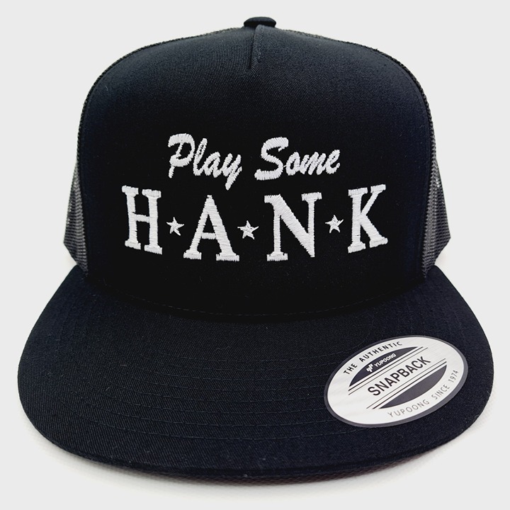 70s Retro Western Country Play Some Hank William Mesh Flat Bill Snapback Hat Cap