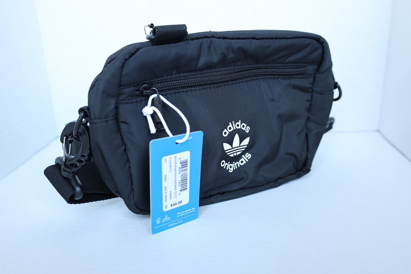 Adidas Originals Unisex ORI PUFFER AND POUCH BAG CROSSBODY BLACK NEW AUTHENTIC