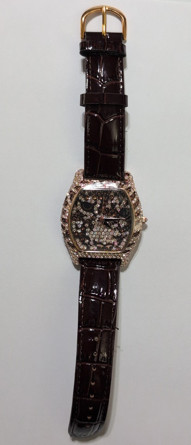 *Couture Collection Watch By Adrienne Hypnotic Jeweled Cat NEW