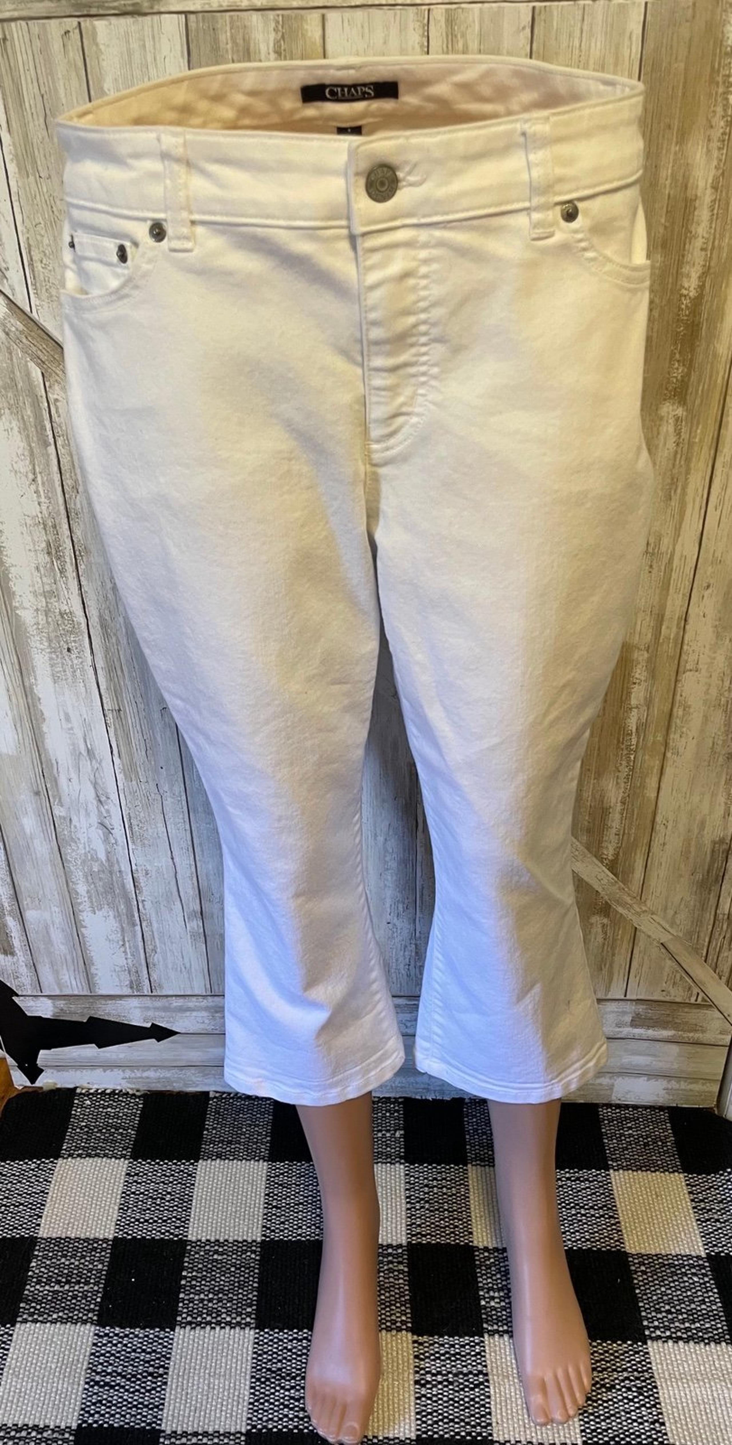 Women’s Chaps Denim Stretch White Capri Jeans Sz 8