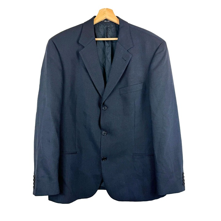 Hugo Boss Saks Fifth Avenue Einstein Navy Virgin Wool Blazer 44R