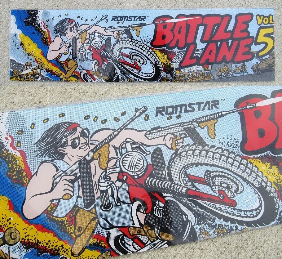 Battle Lane Vol 5 original arcade plexi marquee panel Romstar 1980's