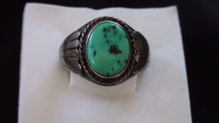 Antique Native American Turquoise Silver