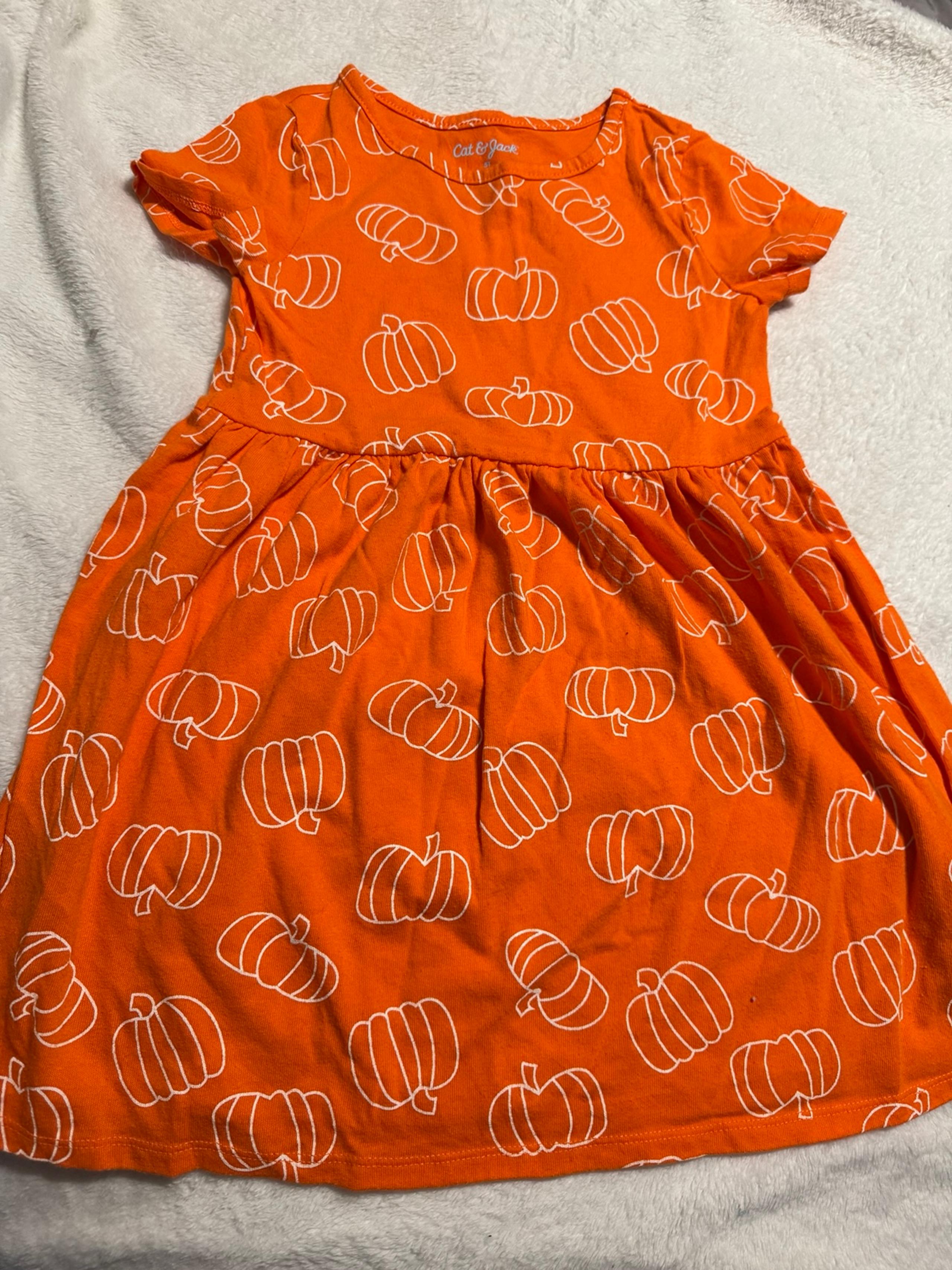Cat & Jack pumpkin orange dress size 5T