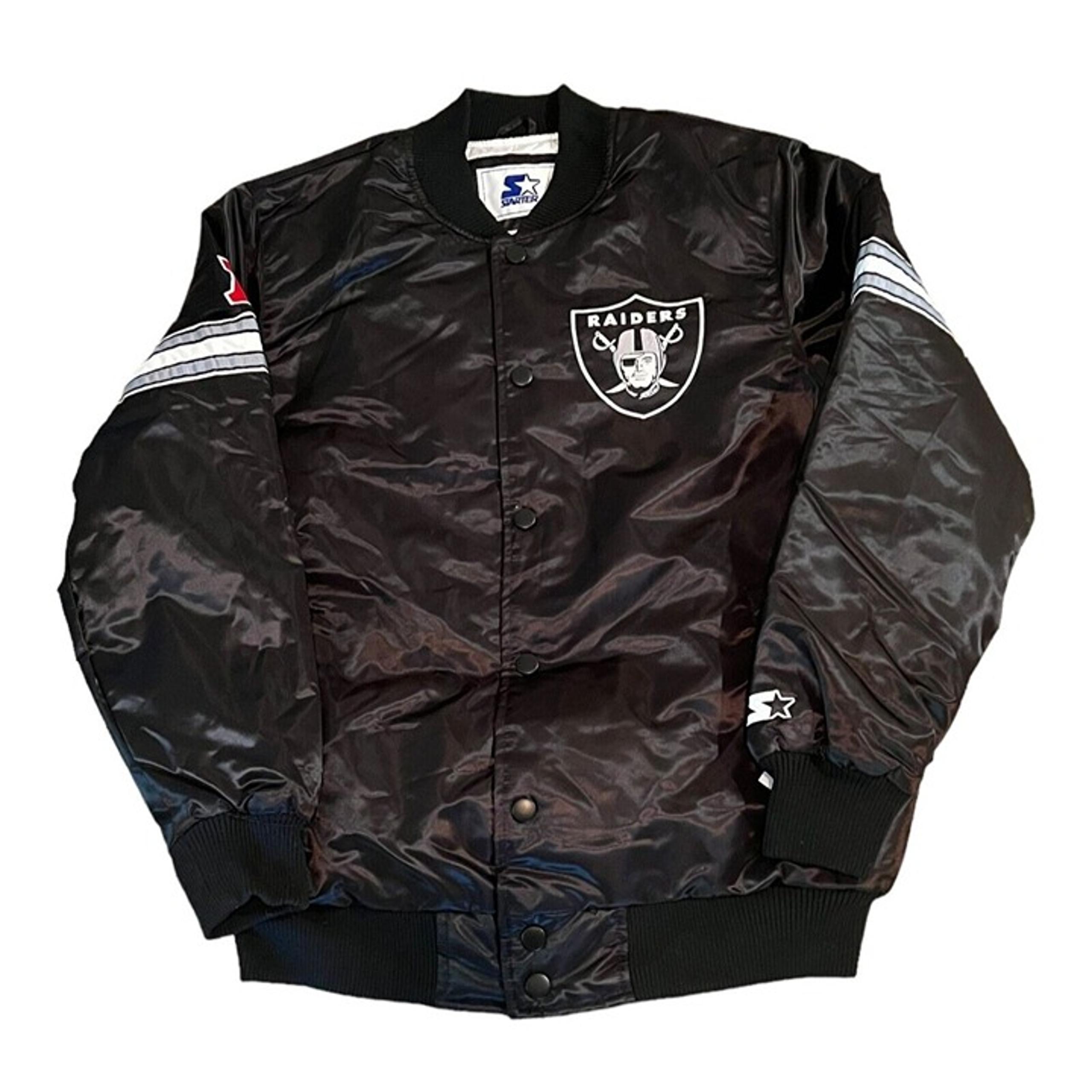 Starter Las Vegas Raiders NFL Men's Satin Varsity Bomber Jacket Size Large