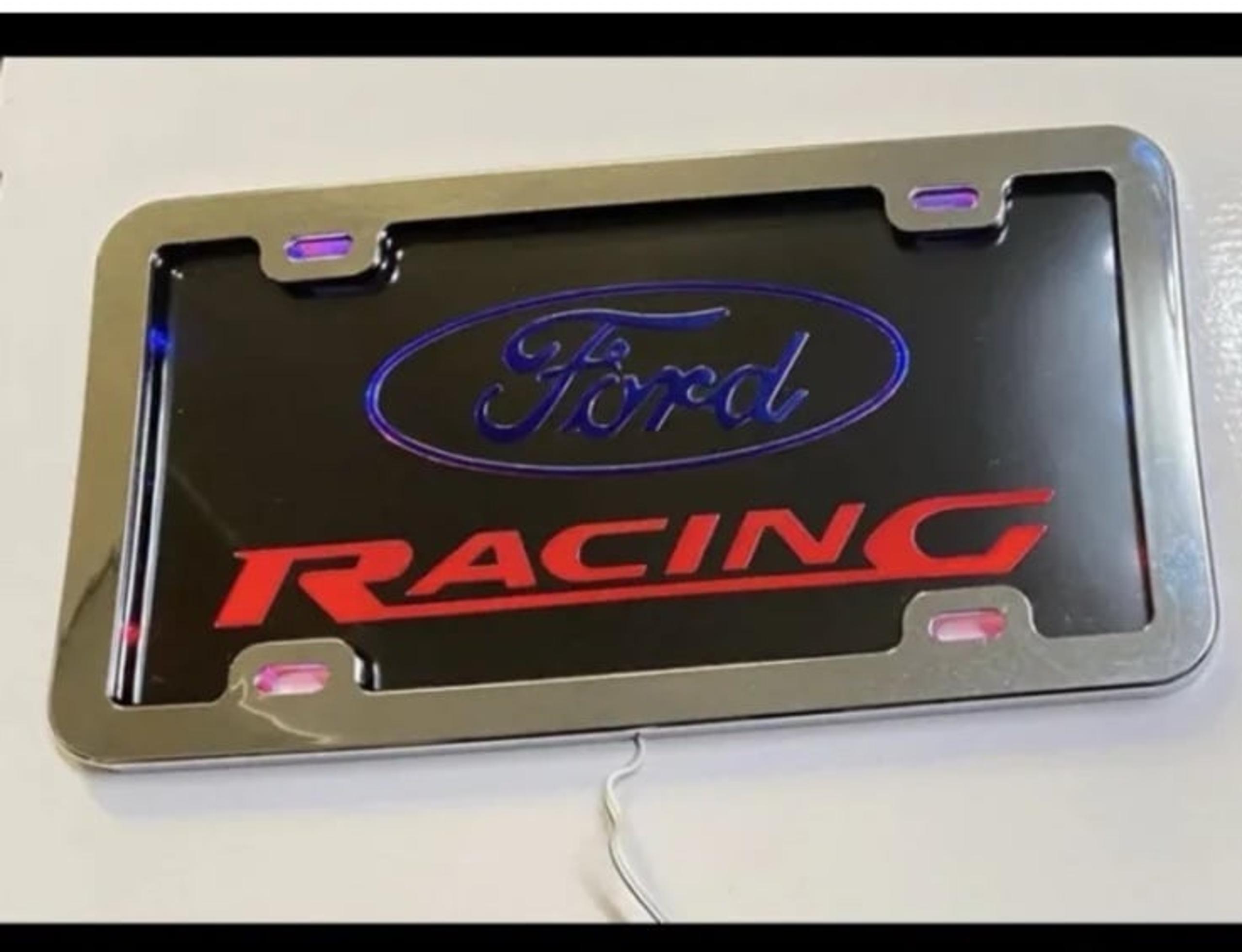 Ford Logo & Ford Word L.E.D License Plate With Frame