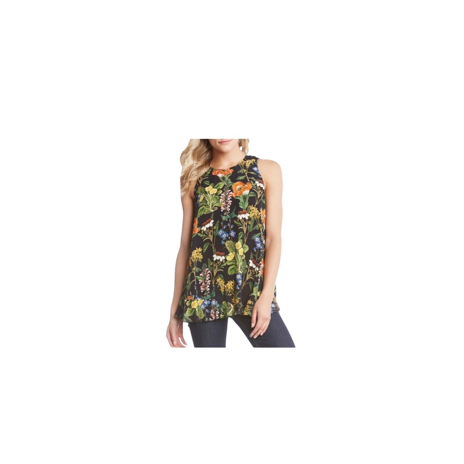 Karen Kane Botanical Floral Tank Top Women's Multi-Color