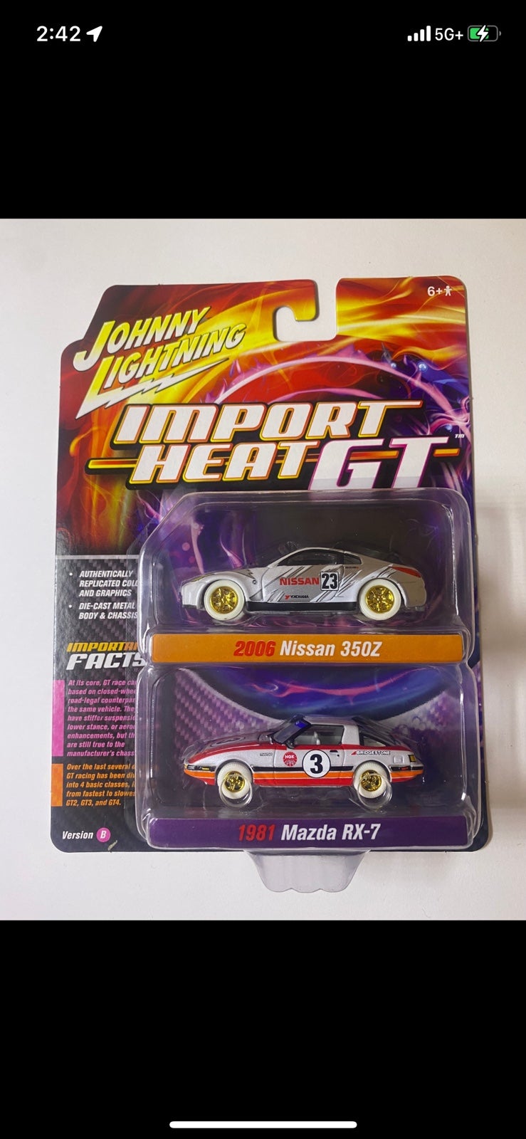 Johnny Lightning Import Heat GT RARE WHITE LIGHTNING