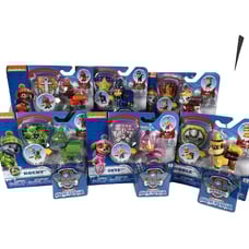 HTF PAW Patrol Snow Rescue Transformer Figures Set w/ Badges Complete Set!