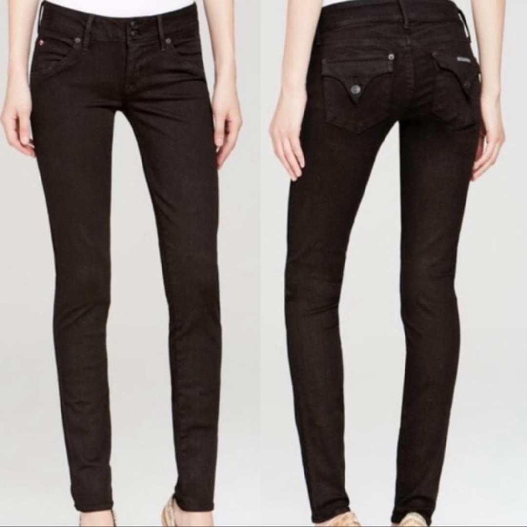 HUDSON | Collin Flap Skinny Ankle Jeans Black Stretch Slim Fit - 29