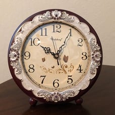 New Vintage Table Clock, Retro Non-Ticking European Style Beside Desk Clock
