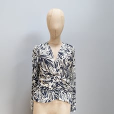 ba&sh Cae White & Navy Blouse - Large