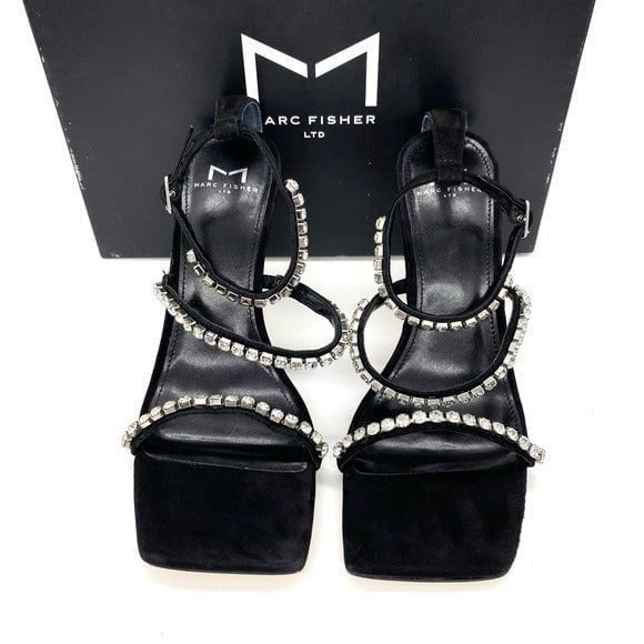 Marc Fisher Women's Dezzi Embellished Strappy High Heel Sandals 7.5 New