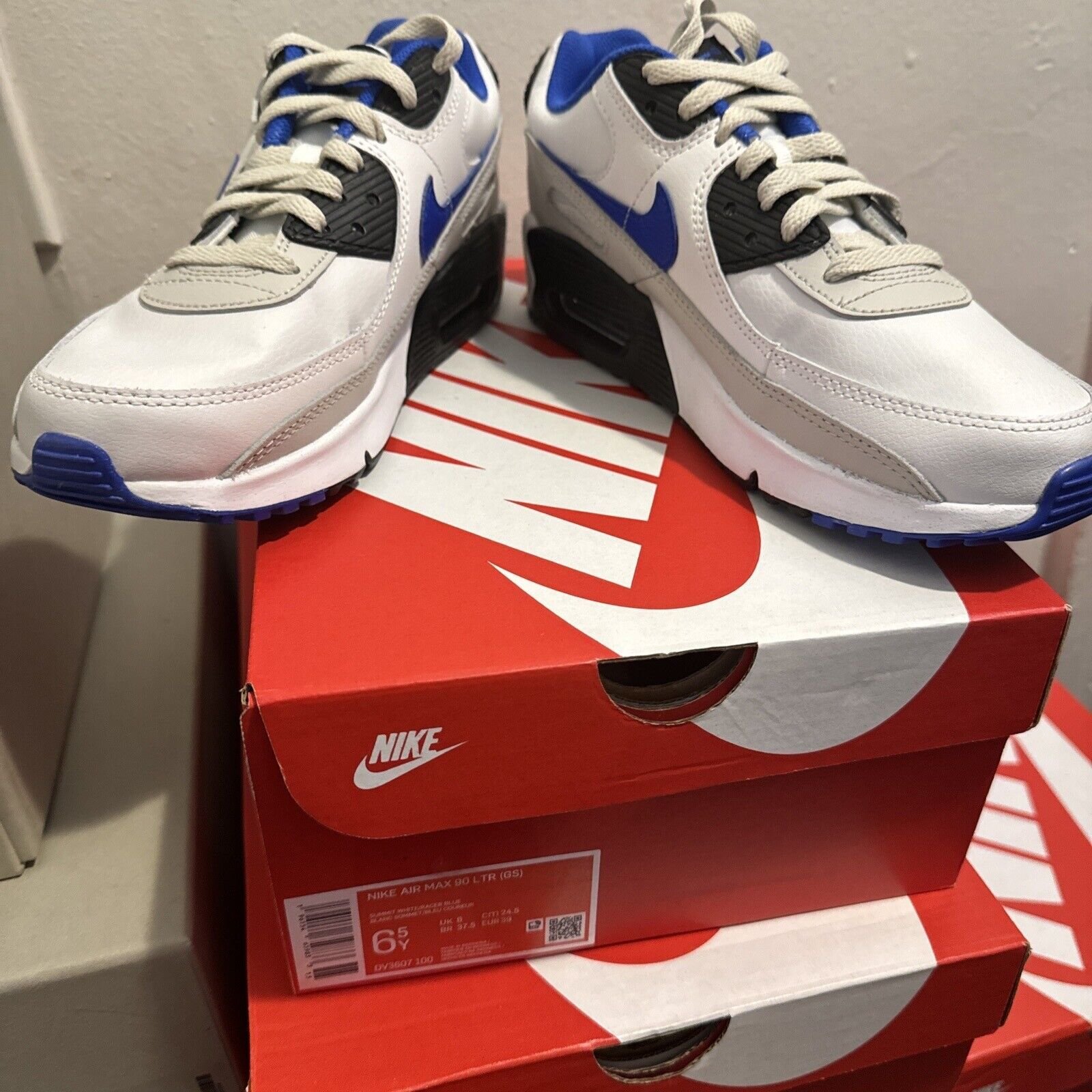 Nike Air Max 90 LTR (GS) Grade School Sneakers 'Racer Blue' (DV3607-100) NEW