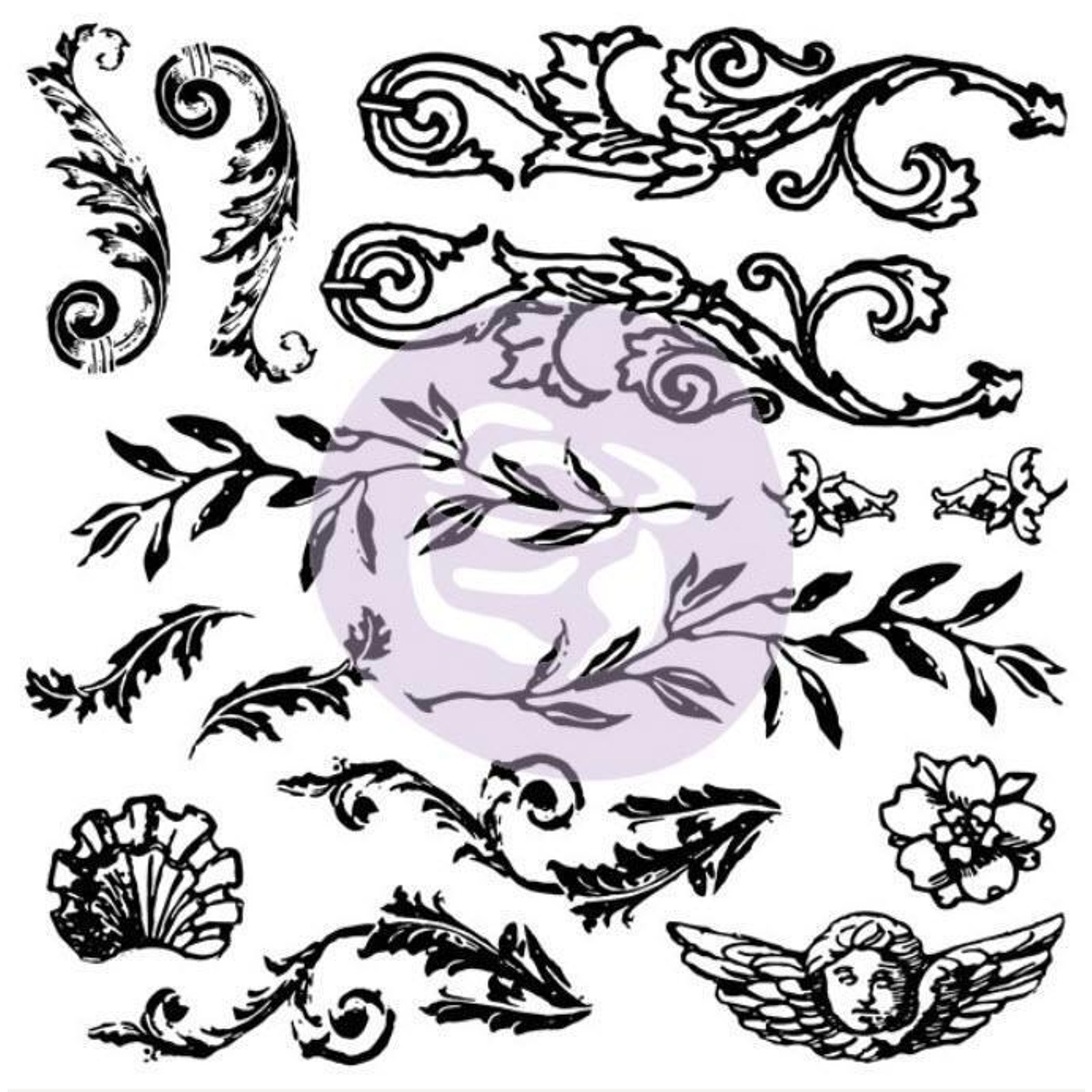 Flourished - IOD Decor Stamp 12 x12 - RARE - First Gen, Retired - Brand New