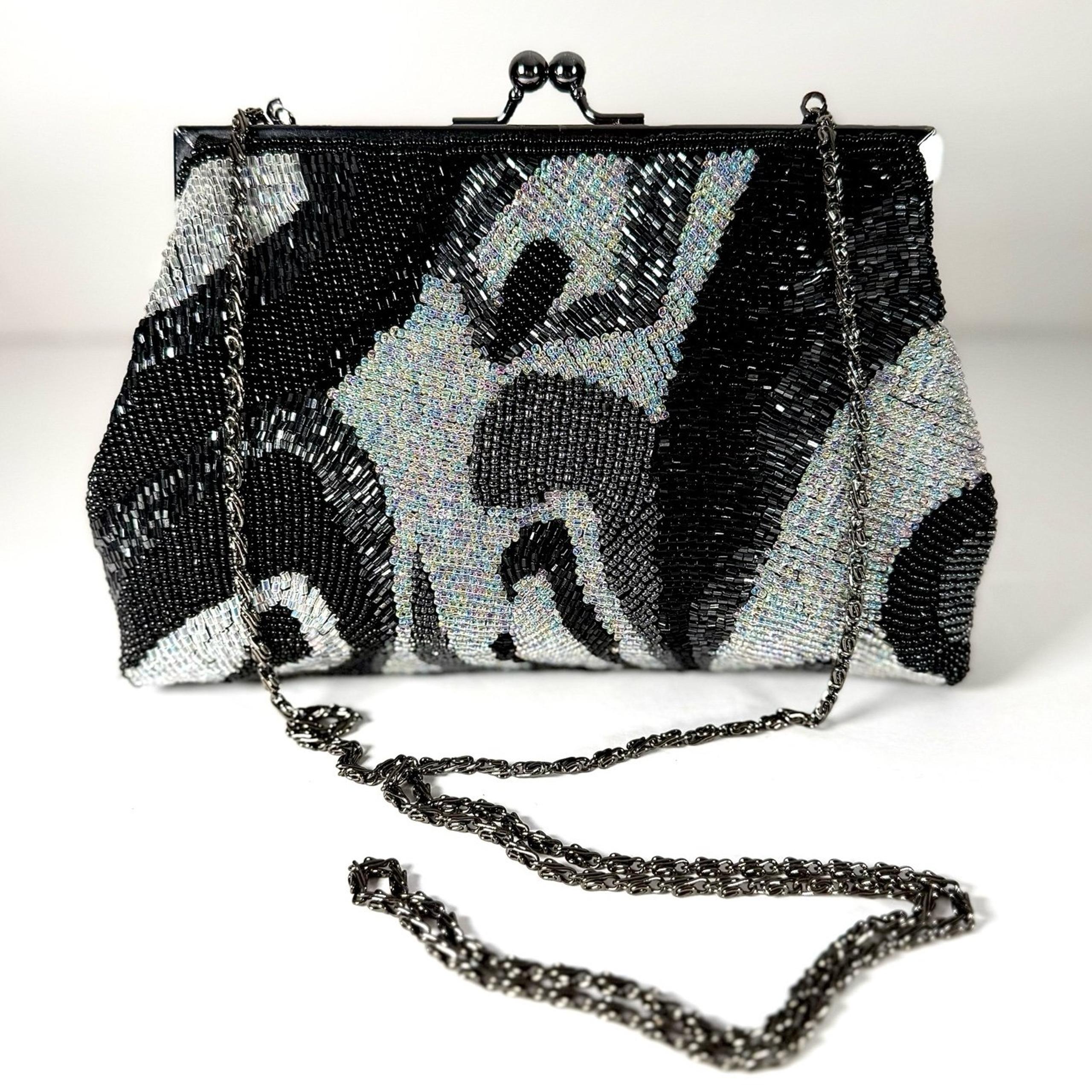 JESSICA MCCLINTOCK Beaded Clutch Shoulder Bag Purse