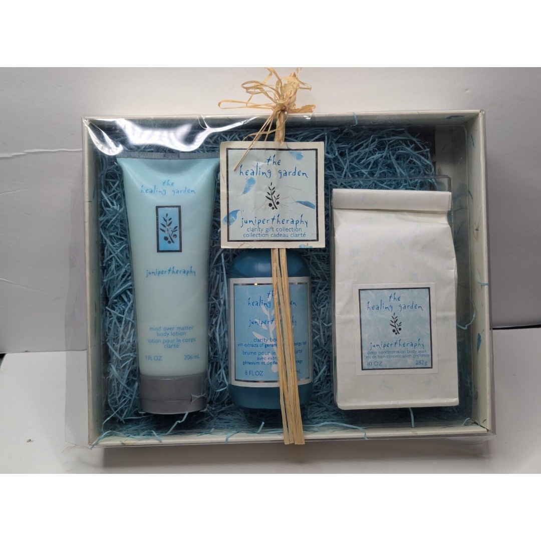 The Healing Garden JUNIPER THERAPY Clarity Gift Set 3 Pieces Lotion Spray Bath