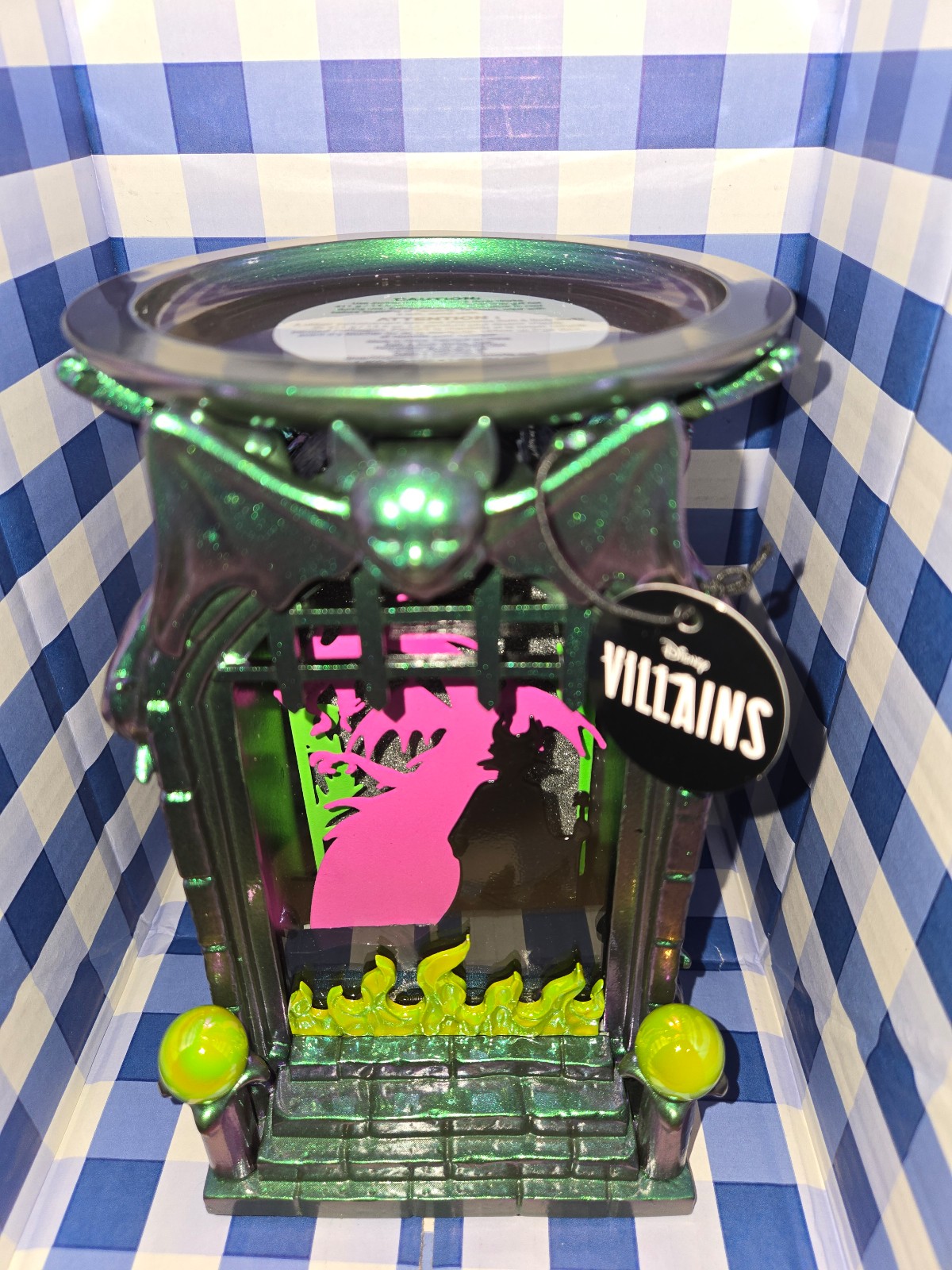 BBW Disney Maleficent Shadowbox Pedestal 3-Wick Candle Holder