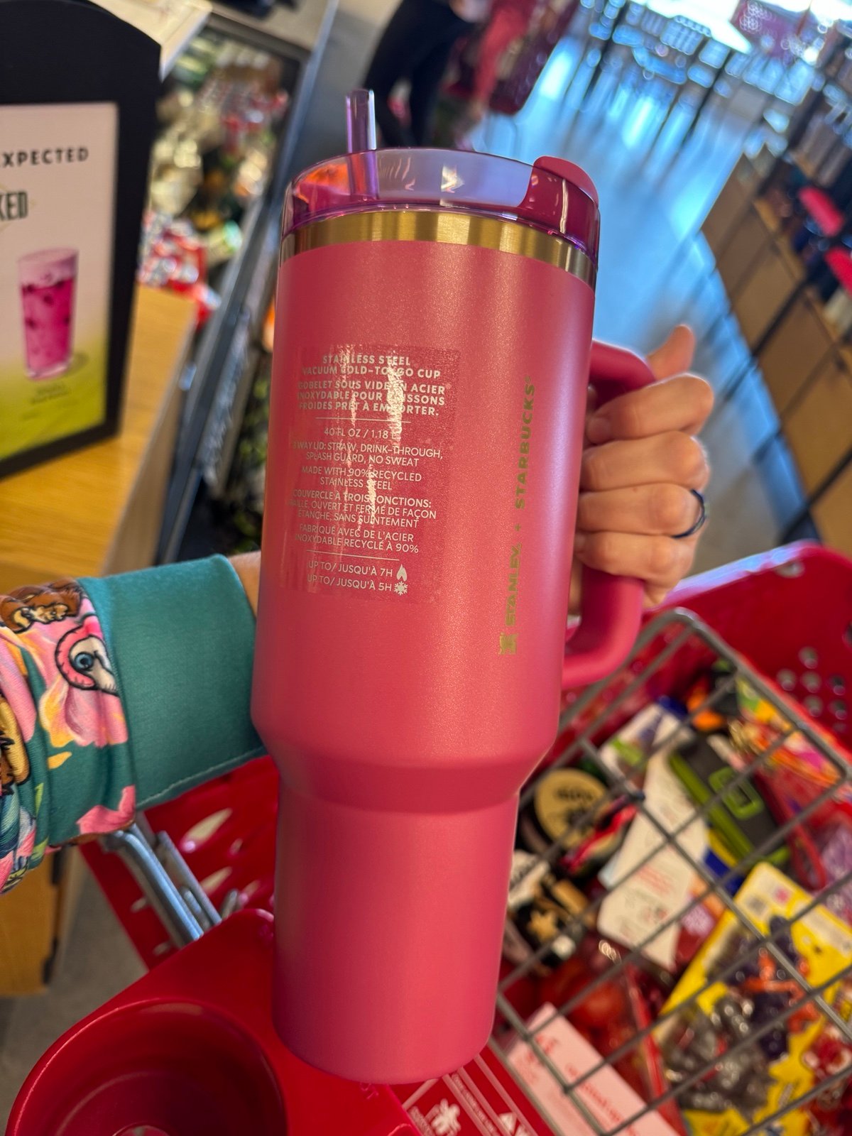 New stanleycup Starbucks PINK November 2024 with straw