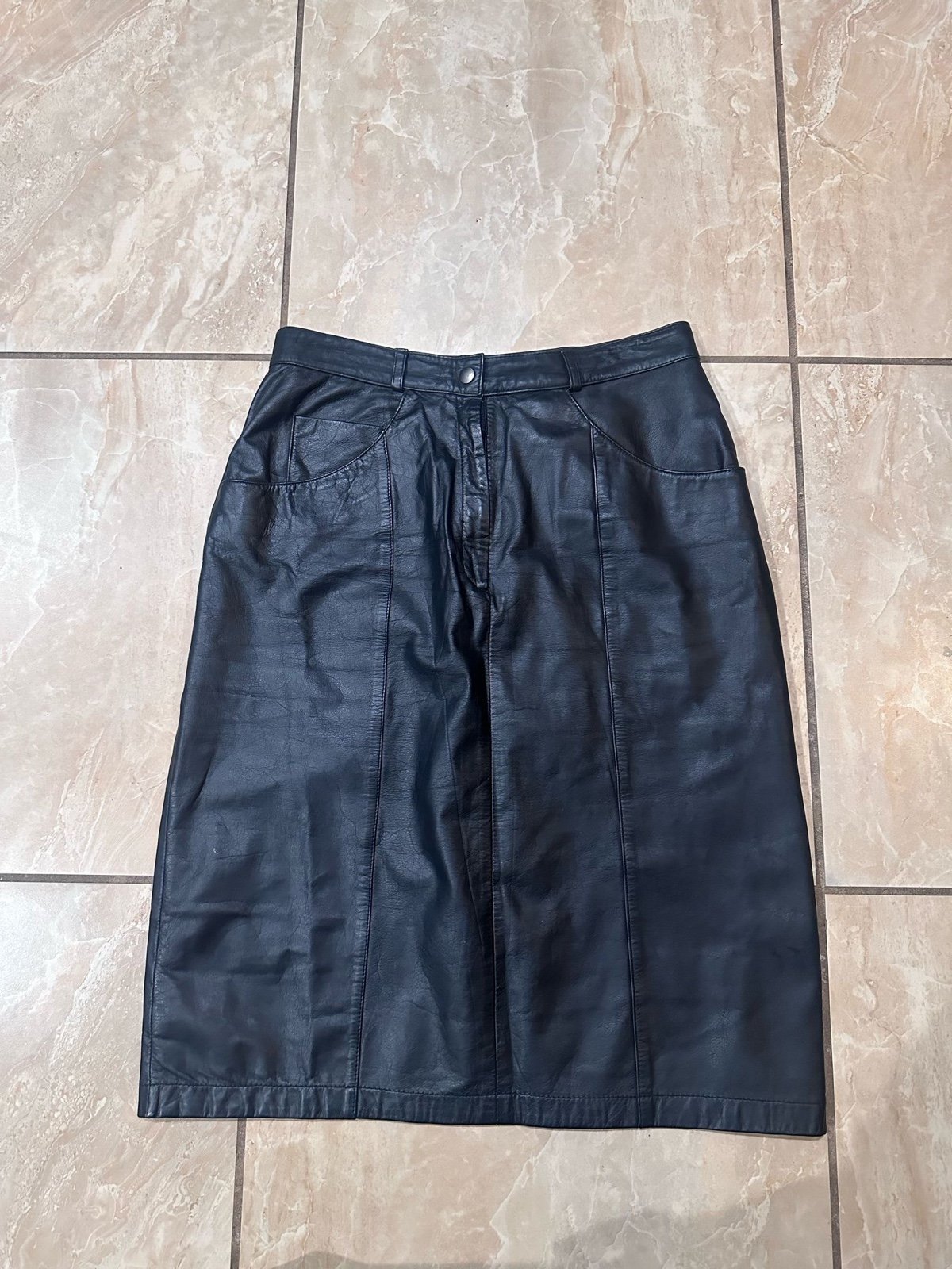 Vintage Calliope Leather Works Leather Skirt Size 12