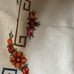 Vintage hand stitched floral embroidered tablecloth and napkins