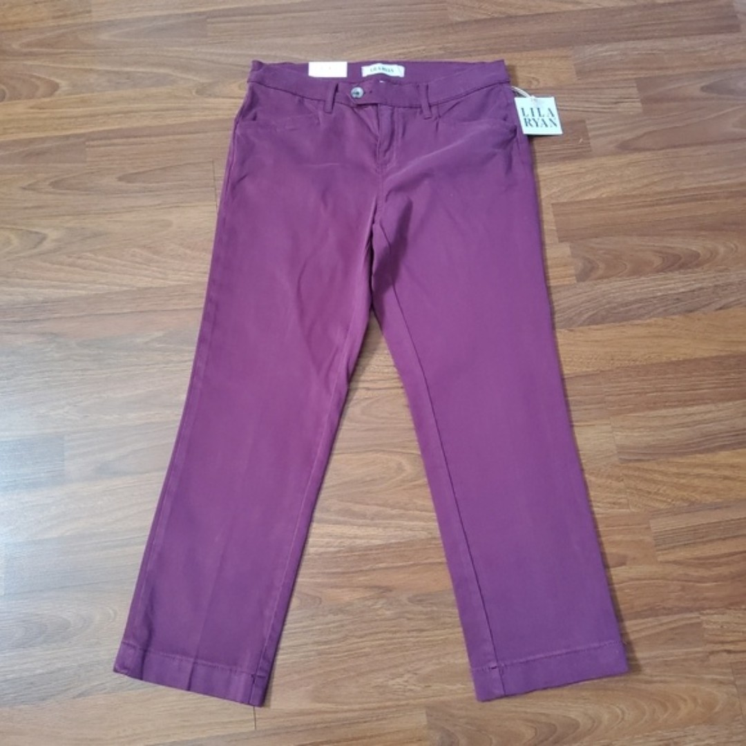 Lila Ryan The Margot Straight Leg Chino Trousers Pants 4 Brushed Sateen
