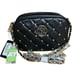 Badgley Mischka Quilted Crossbody Camera Bag Studs Black