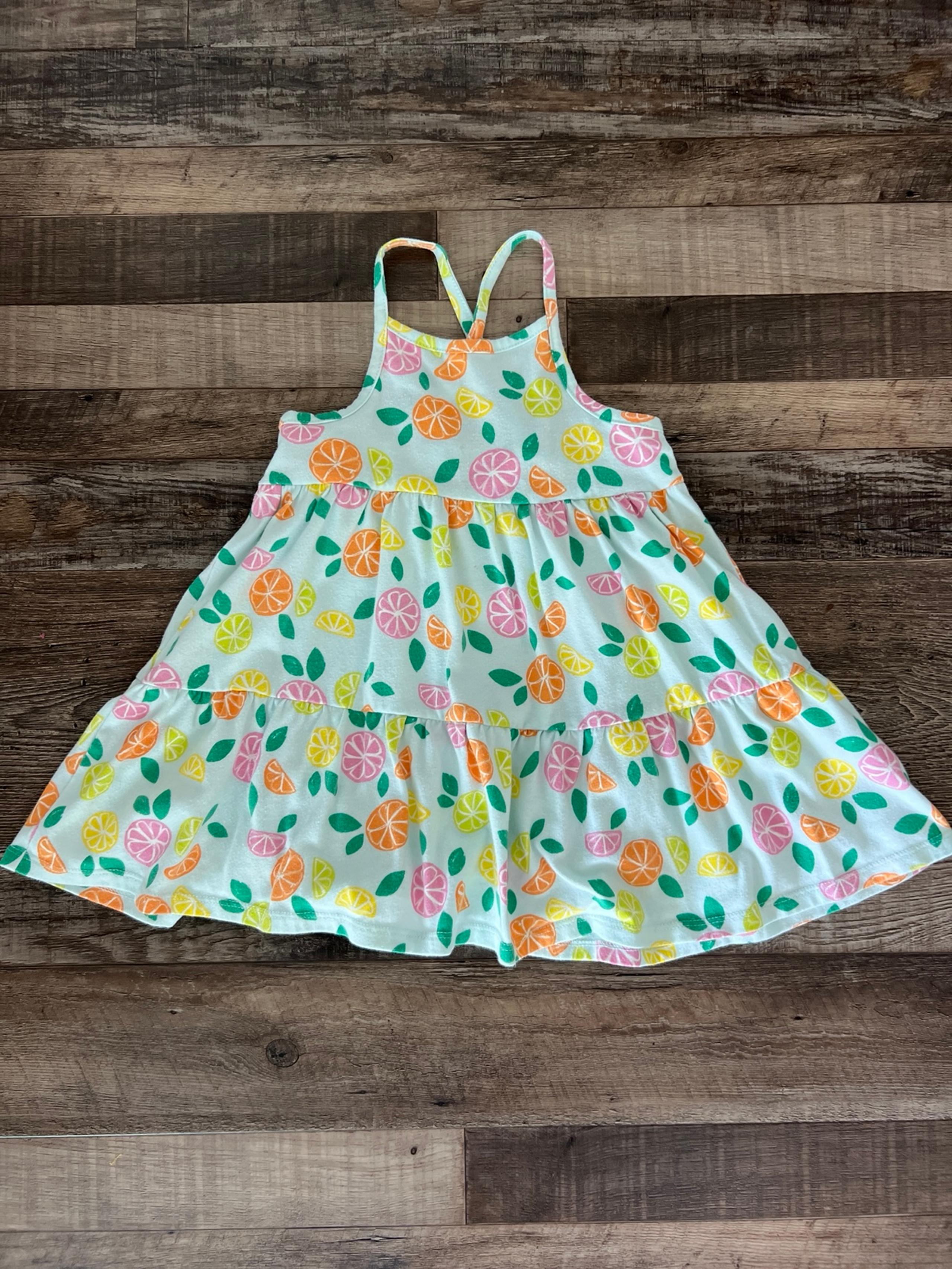 Cat & Jack Toddler girl racerback tank sundress fruit lemon summer outfit 3t