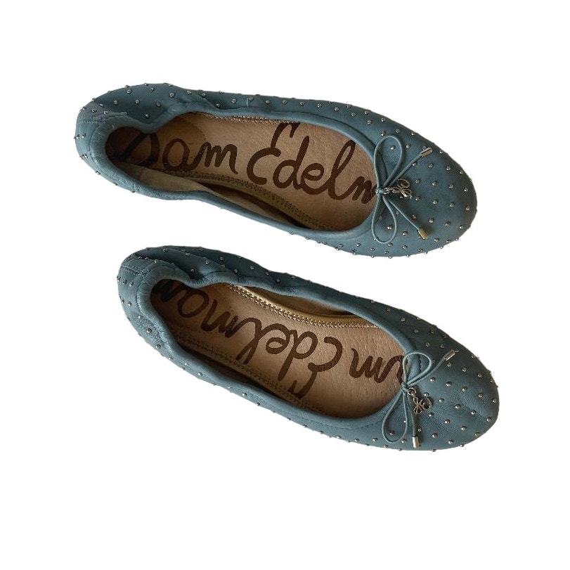 Sam Edelman Powder Blue Ballet Flats with Silver Studs Size 6