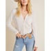 Anthropologie button front long sleeves knit shirt, large, pink