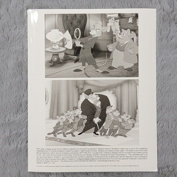 Vintage Original Still Photo of Disney's The Great Mouse Detective 198…