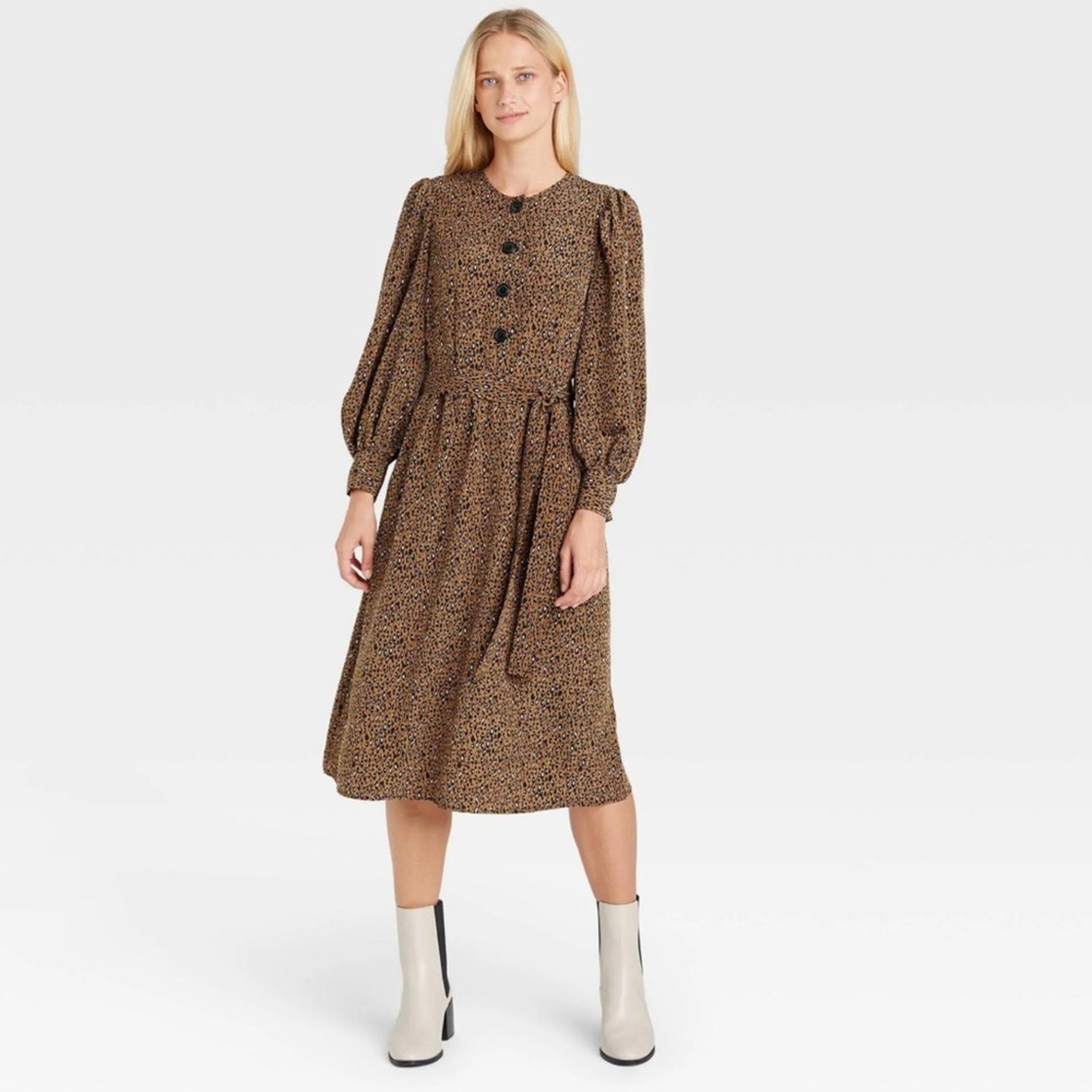 Who What Wear Womens XXL Scattered Animal Land Dress NEW