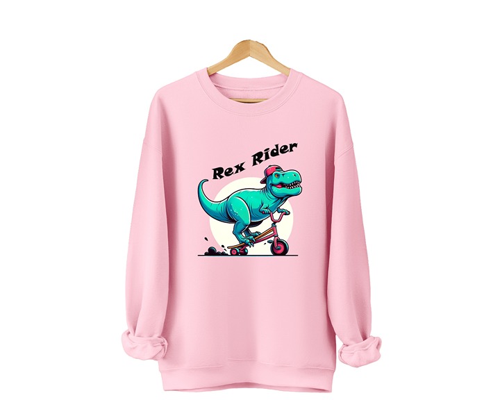 Rex Rider Birthday Sweatshirt Funny T-Rex Dinosaur