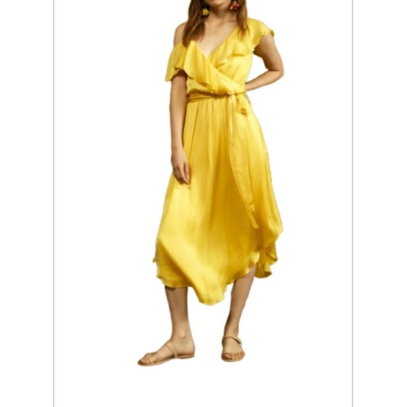 SAYLOR SILKY ASYMMETRICAL MIDI DRESS NWT