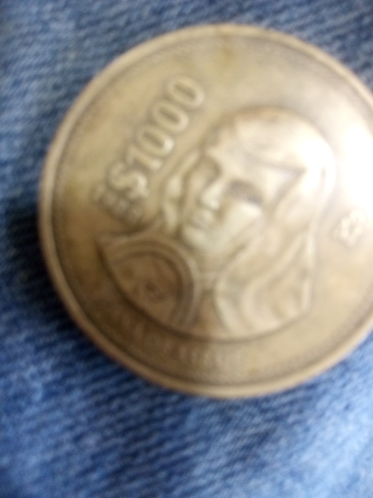 1988 1000 Mexicanos gold used coin