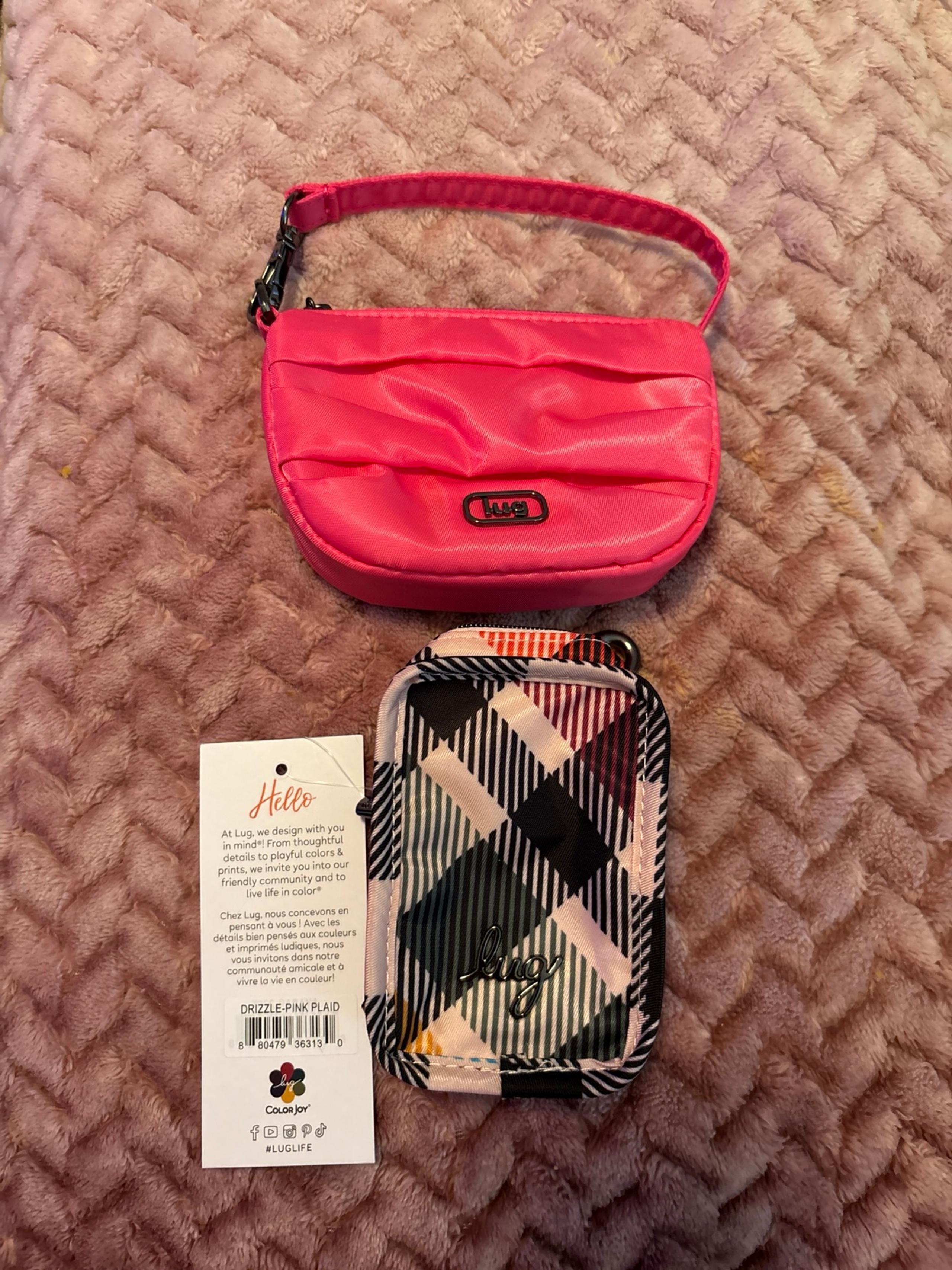 Lug NEW Powerful Pink disco pouch and pink plaid Drizzle