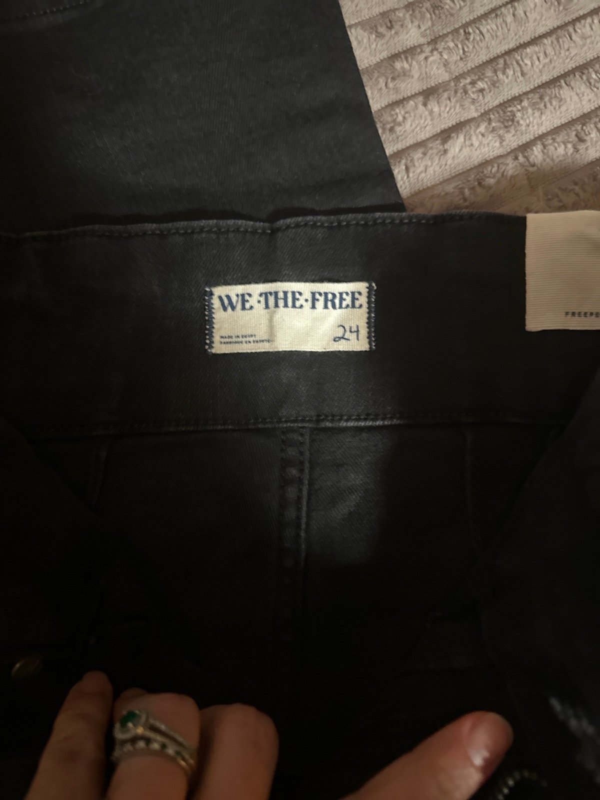 Free People black jeans size 24-25 high rise Brand New with tags. Wide leg