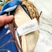 Vintage Malizia La Perla Royal Blue & Brown Strapless One-Piece Swimsuit, sz 42