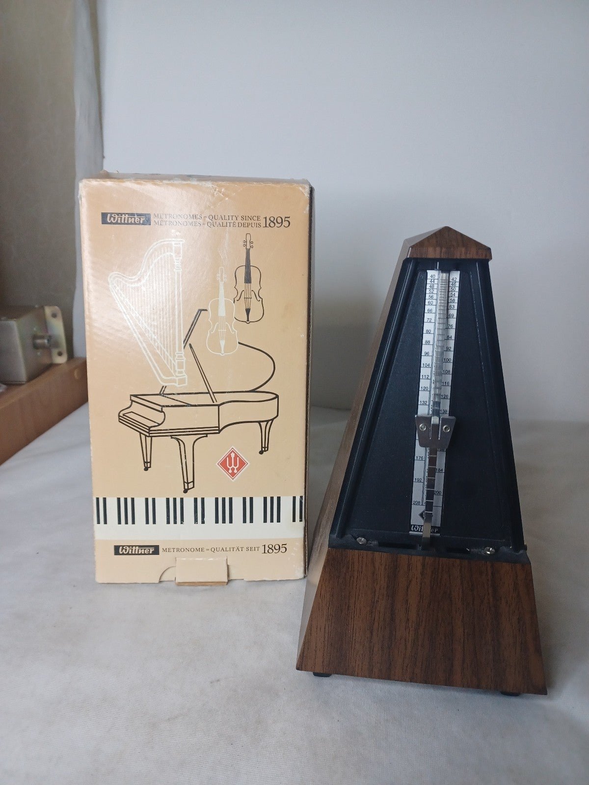 Wittner Antique Wind Up Mohogany Wood Metronome Pyramid Maelzel System
