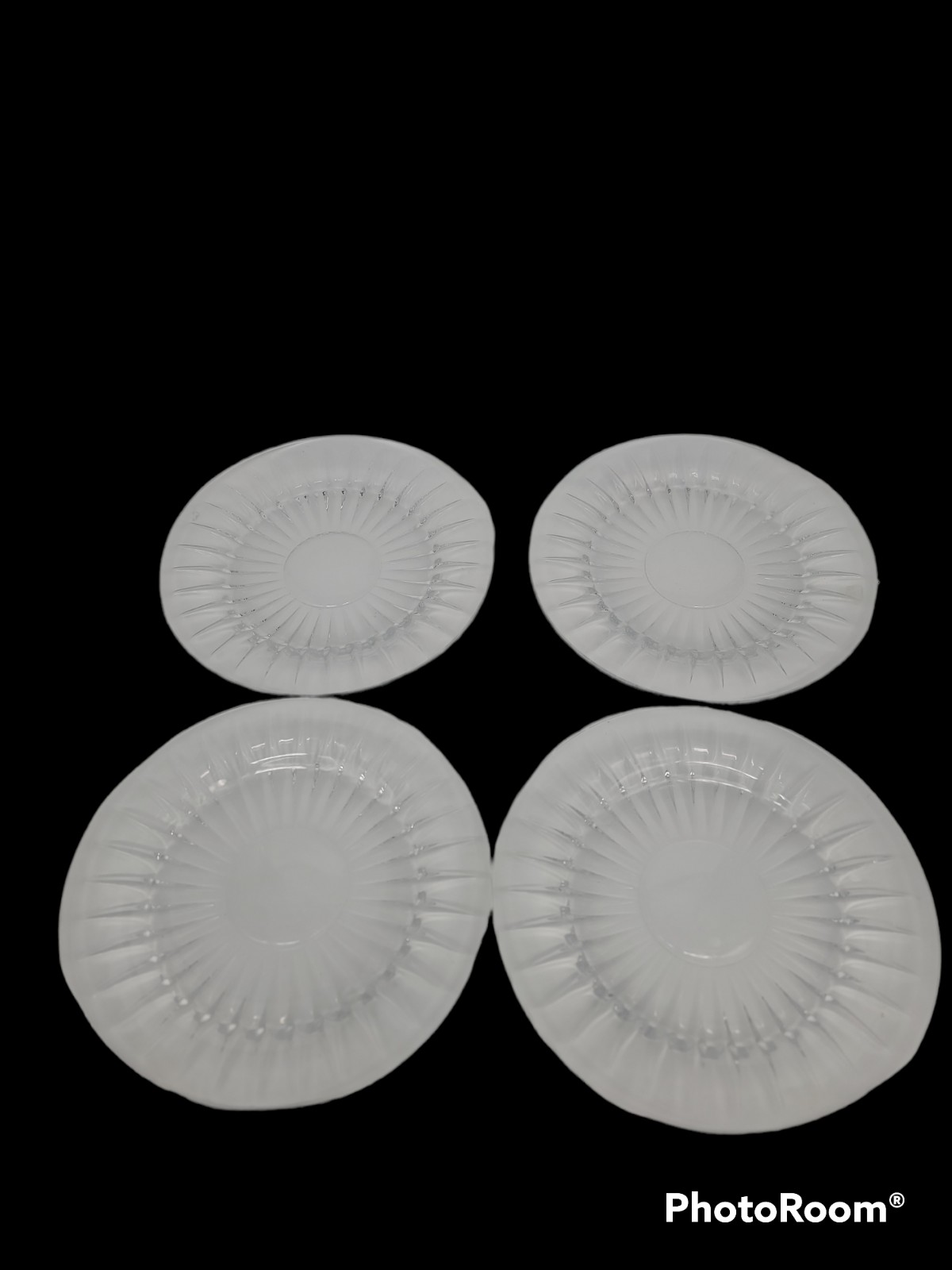 4 New Val st lambert Crystal Dinner Plates 8 signed labels Quality NICE
