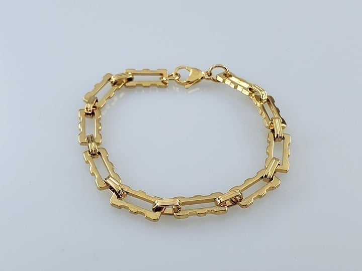 8.5 Mens 14K Gold Chain Link Style Bracelet 14 Karat Silver Jewelry 8.5 inch