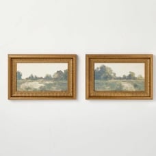 8 x12 Green Landscapes Framed Wall Art 2pc Set (No Glass) - Hearth & Hand™