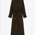 ZARA DRAPED PLAID DRESS BLACK / GREEN