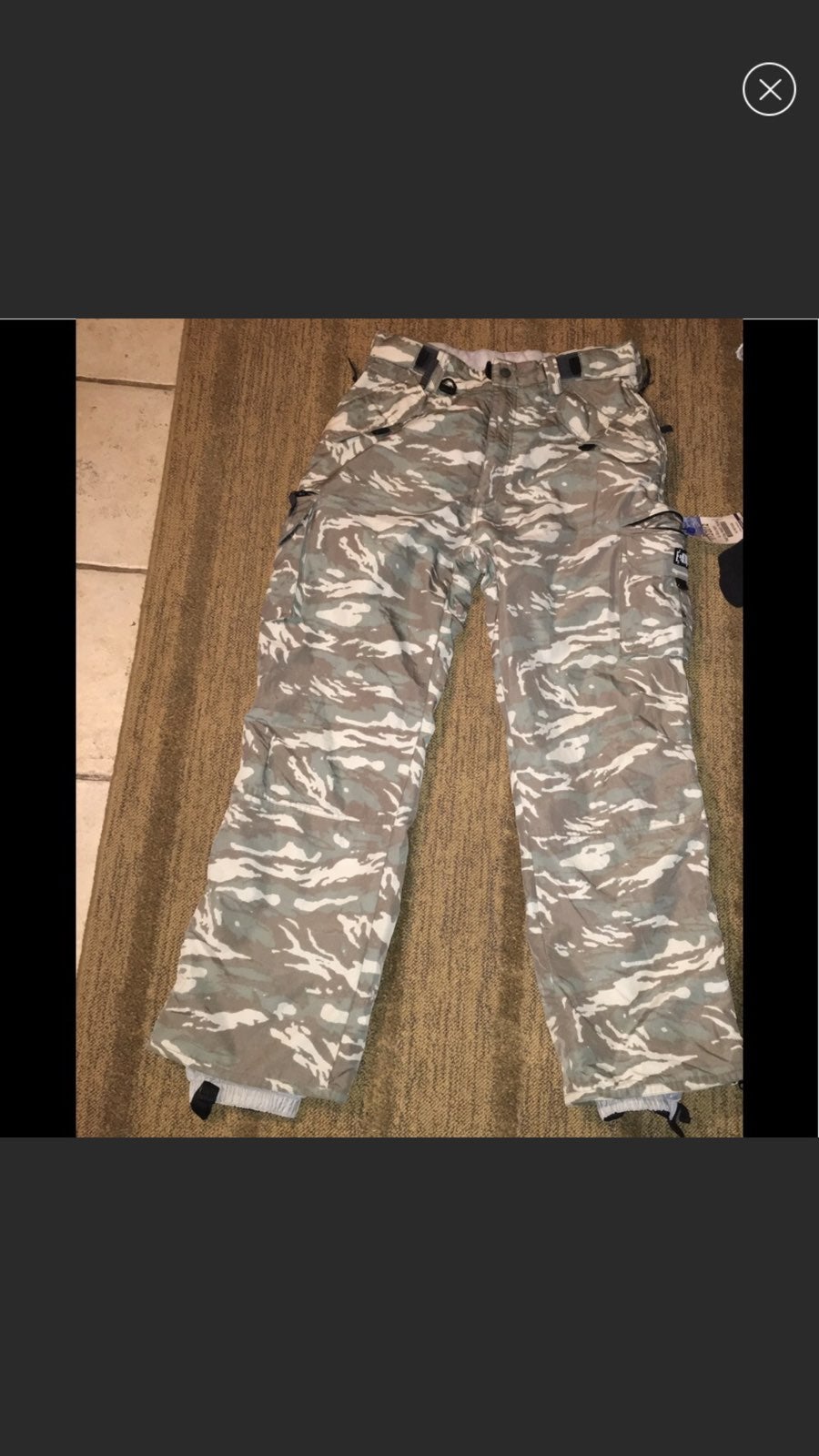 E-408 Grey Camouflage Snow Pants