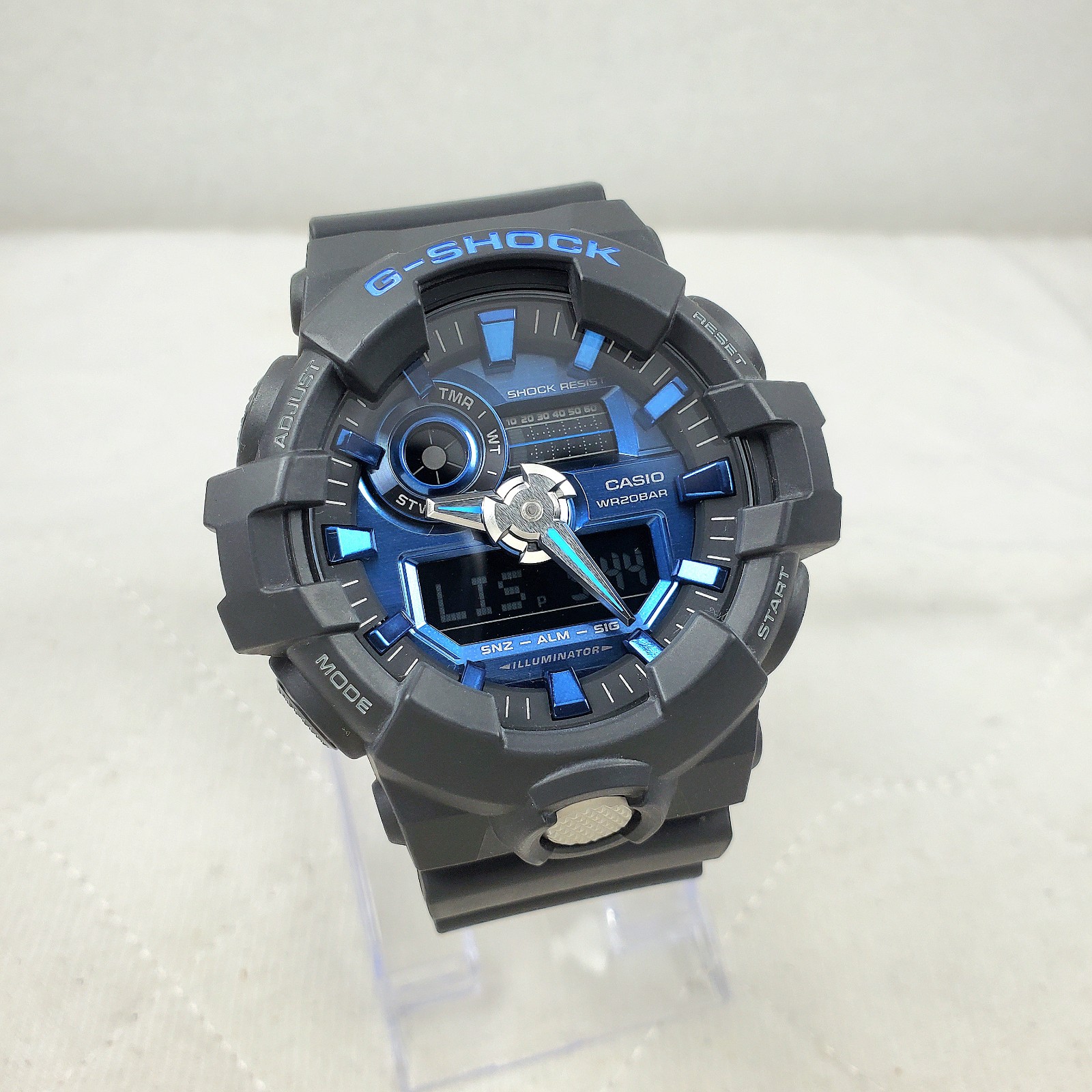 CASIO G-SHOCK GA-710 ILLUMINATOR ANA-DIGI BLUE ALARM MEN'S WATCH NEW BATTERY