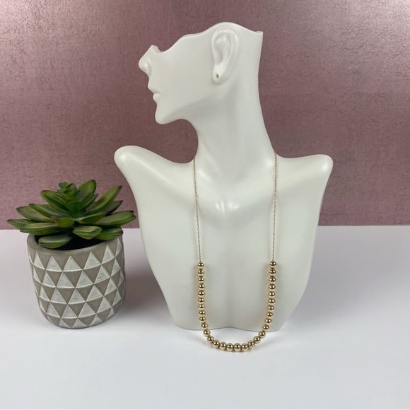 14K Gold Add A Bead Necklace Vintage Classic Jewelry Women