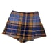 Free People Skort 4 Emmy Mini Menswear Wrap Shorts Skirt Plaid Boho Blue Combo